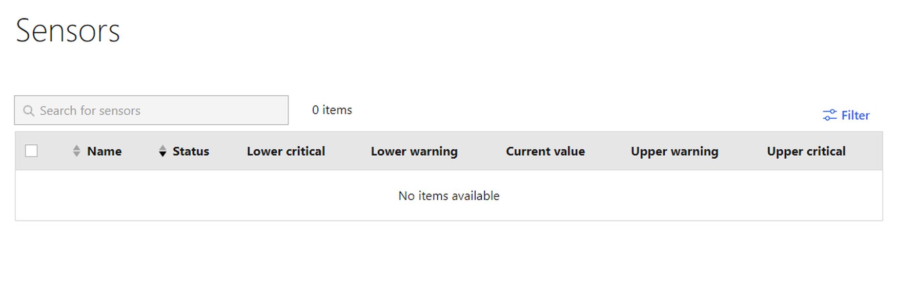 OpenBMC Web UI Hardware Status