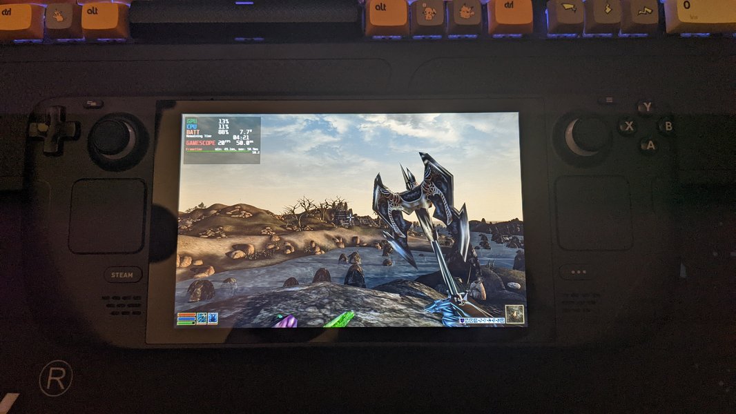 OpenMW running on Steam Deck, fully synced with desktop