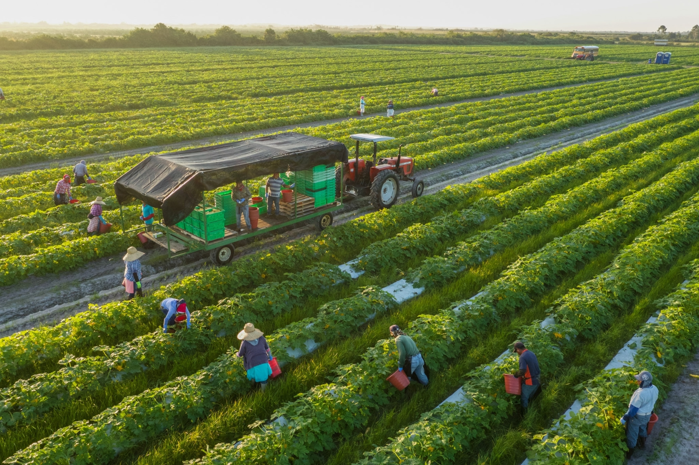organic farm fields