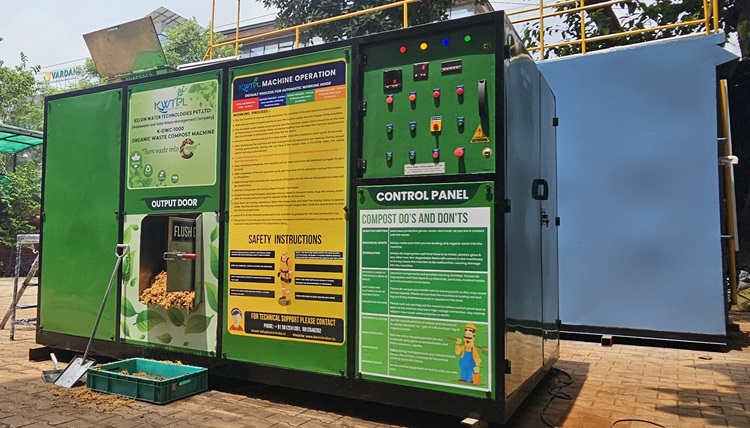 modern composting machine in operation