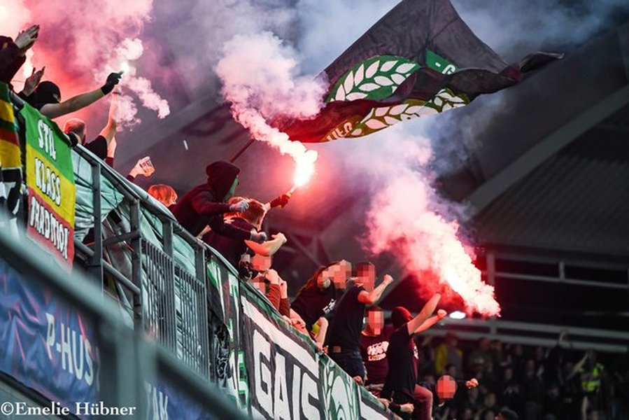 Örgryte IS fans creating an atmosphere