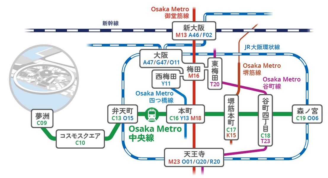 万博会場アクセスルート図
