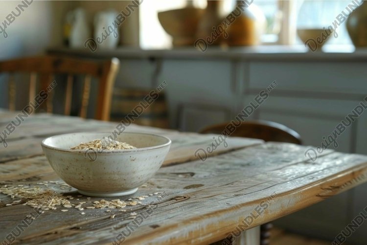 rustic kitchen ingredients table