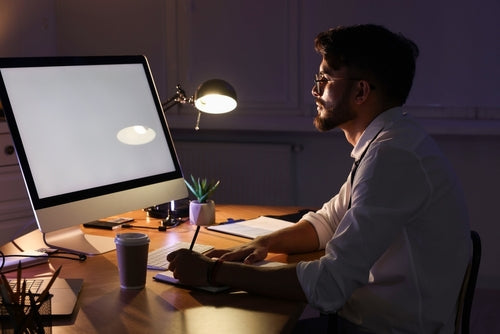 productive workspace desk with natural lighting