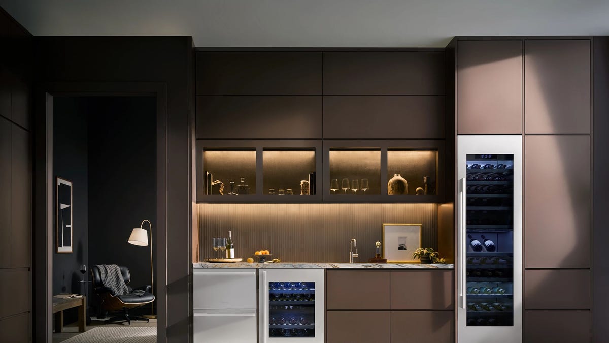 modern kitchen appliances in displaying screen