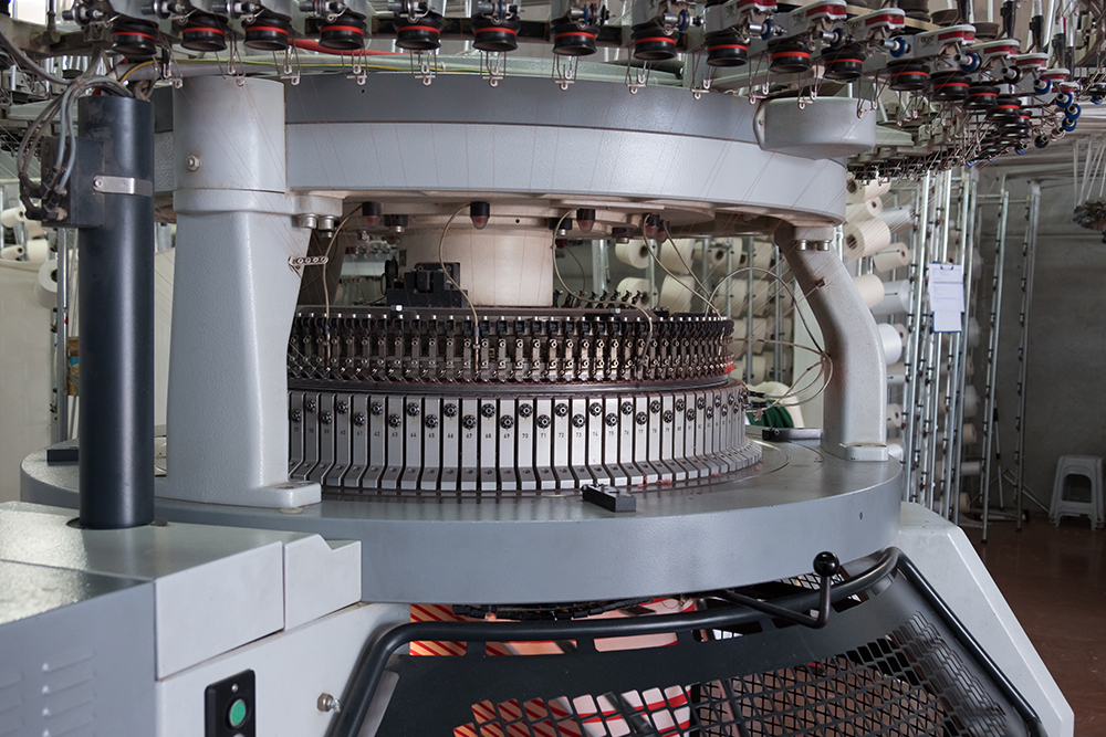 industrial textile machinery in modern factory