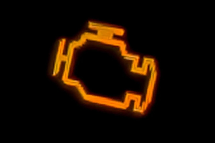 Dashboard of a Ford F-150 showing a check engine light, often accompanying limp mode.