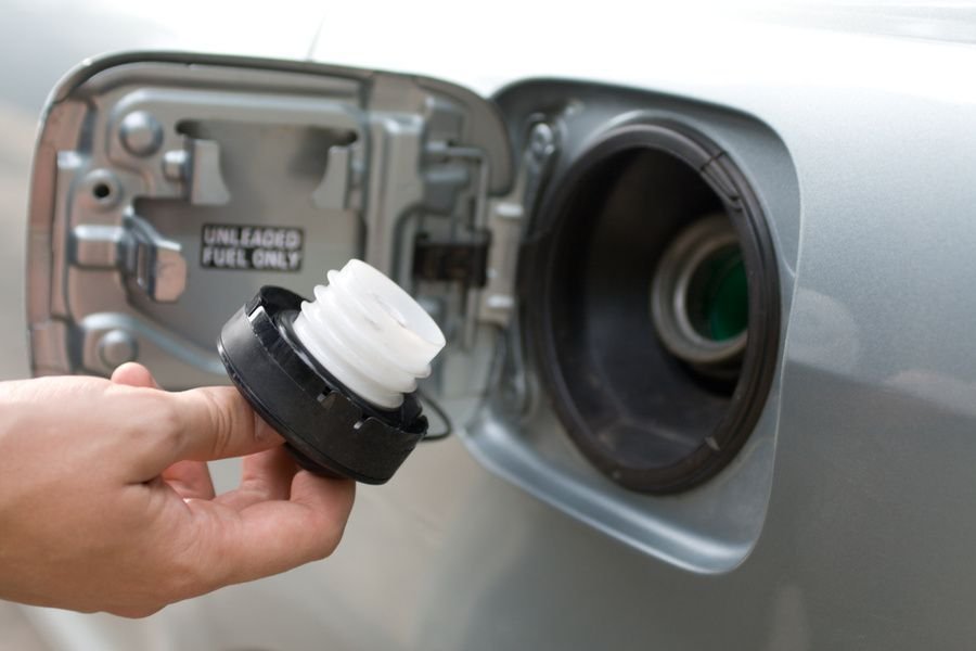 A visually inspected fuel cap showing its sealing surface.