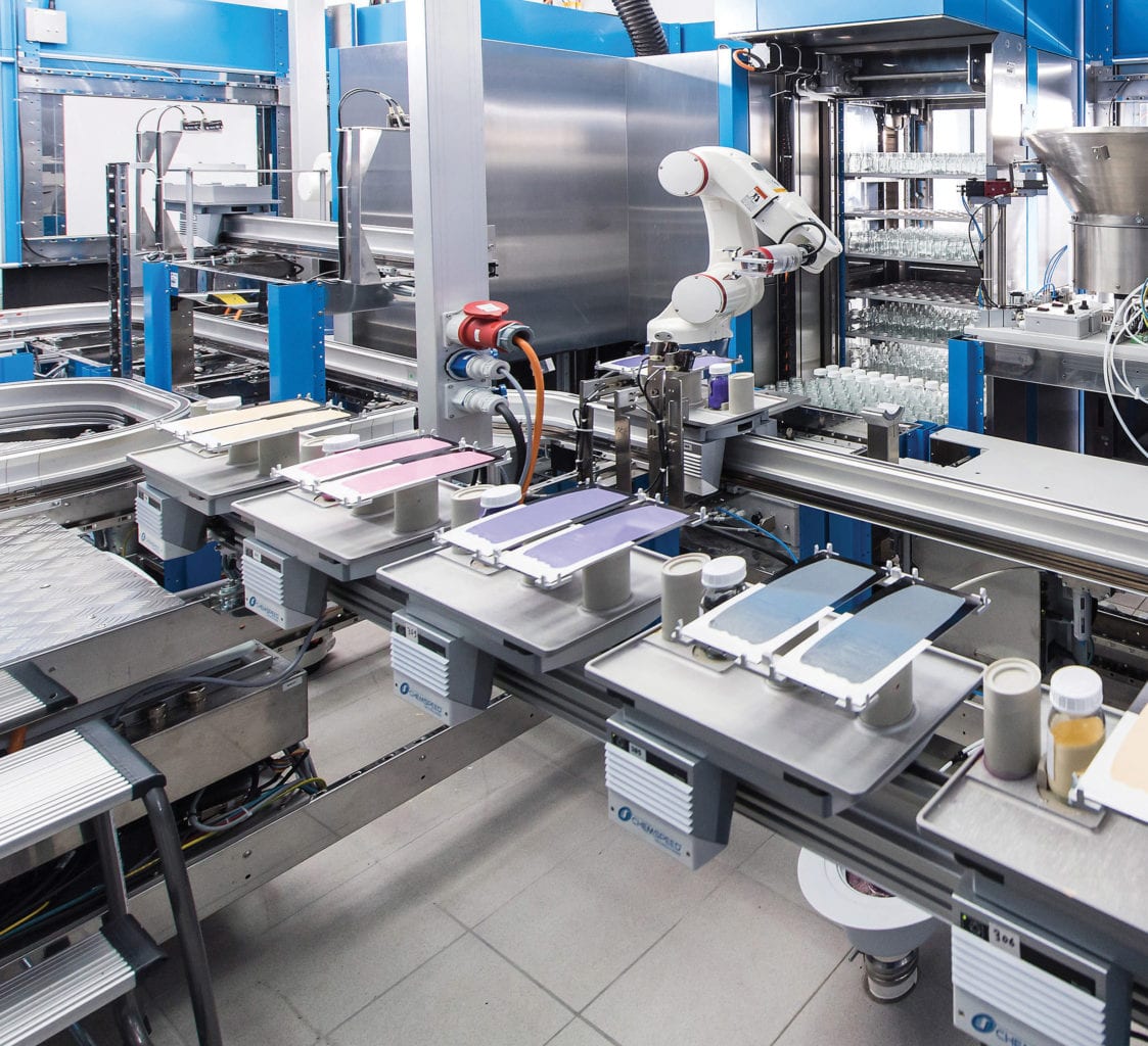 advanced paint laboratory equipment in production facility