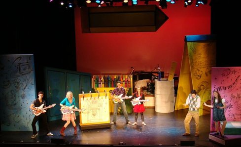 vintage musical instruments dramatic stage