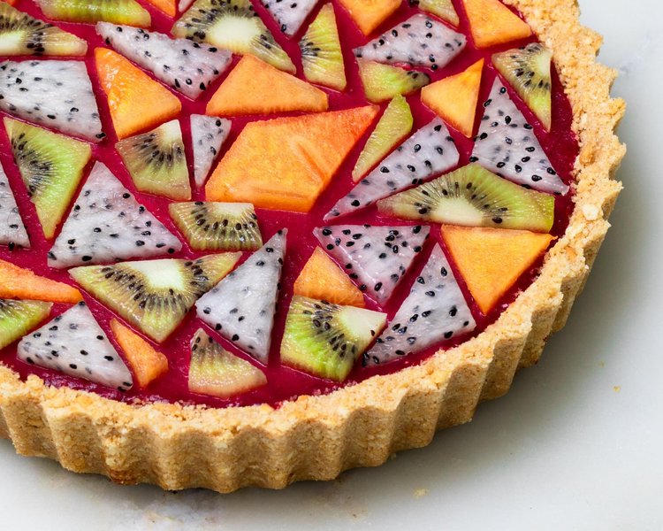 tropical fruits and baking scene
