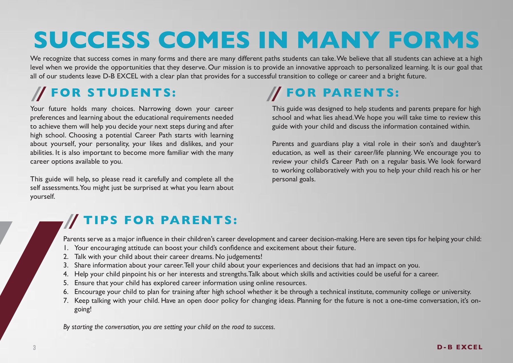 high school students career decision discussion