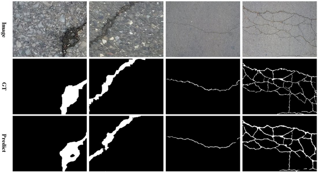 Illustration of edge detection applied to a pavement crack image