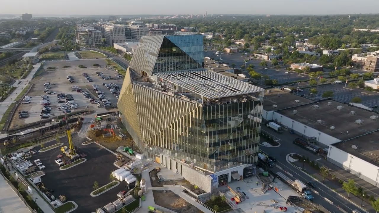 aerial view of modern tech campus