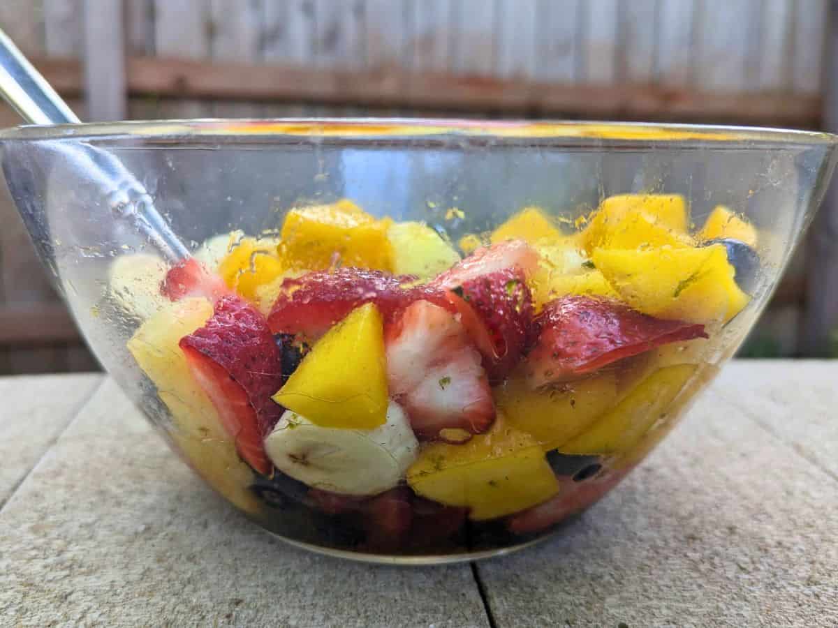 vibrant tropical fruits dessert