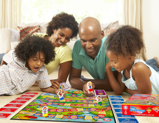 children playing educational games