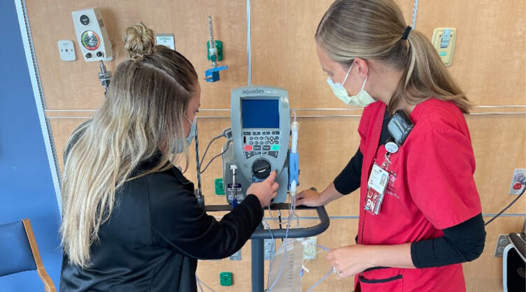 pediatric dialysis machine in hospital room