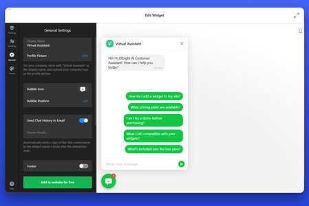Wix website chatbot interface display
