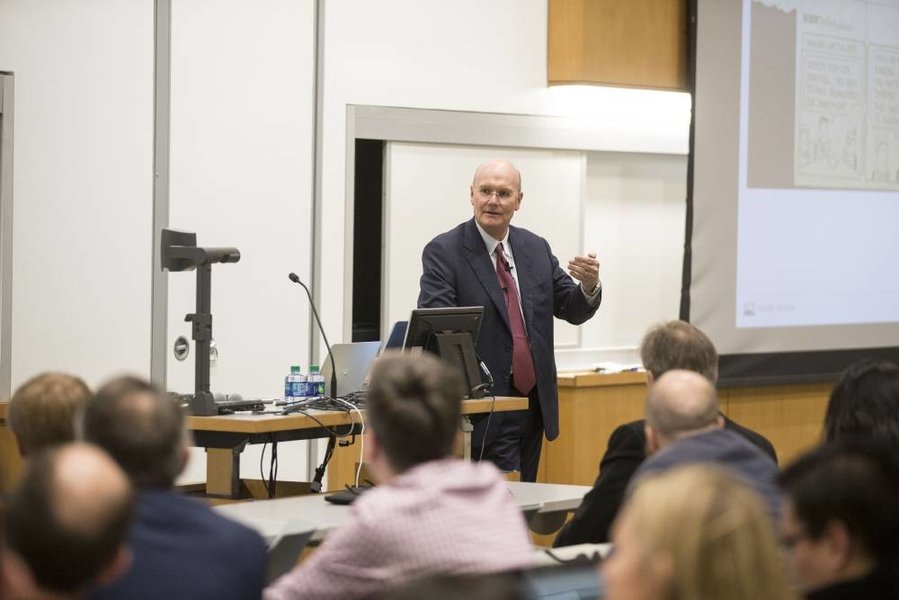 Venture capitalist speaking at a university event