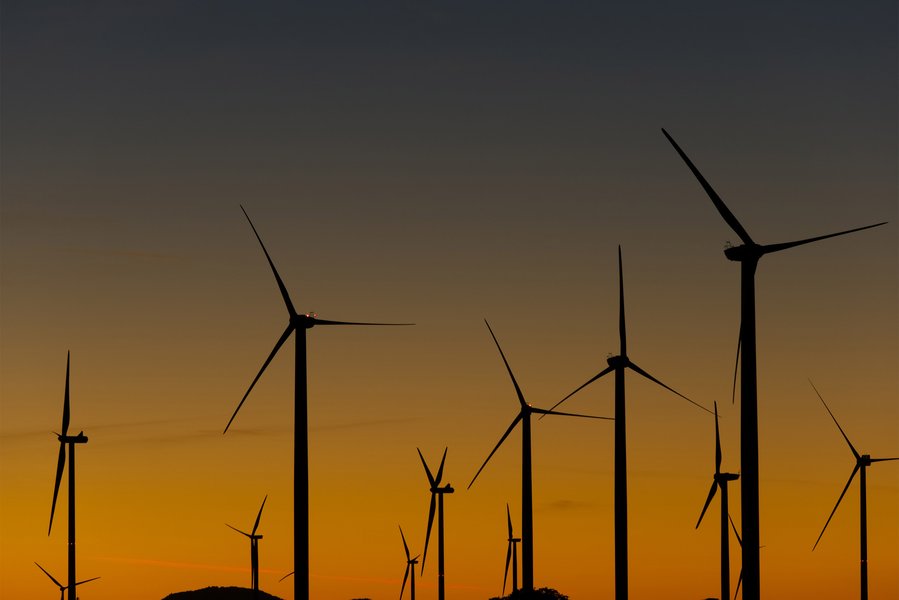 environmental science wind turbine sunset