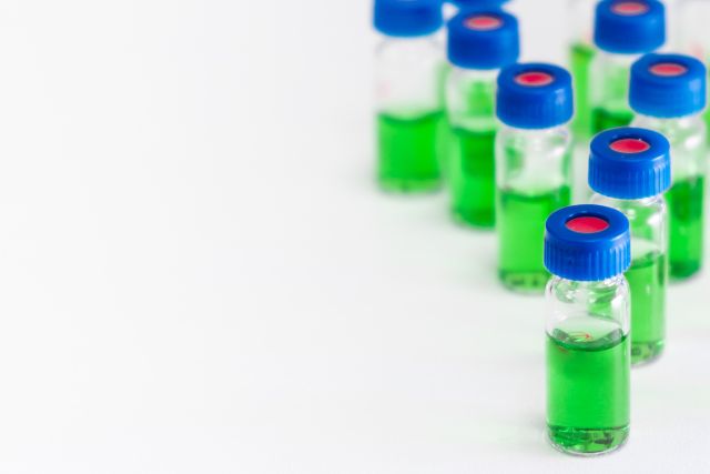 laboratory equipment, test tubes, calibration curve