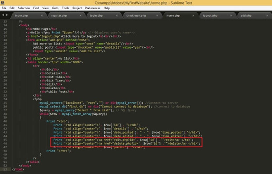 مثال على دمج كود PHP داخل HTML