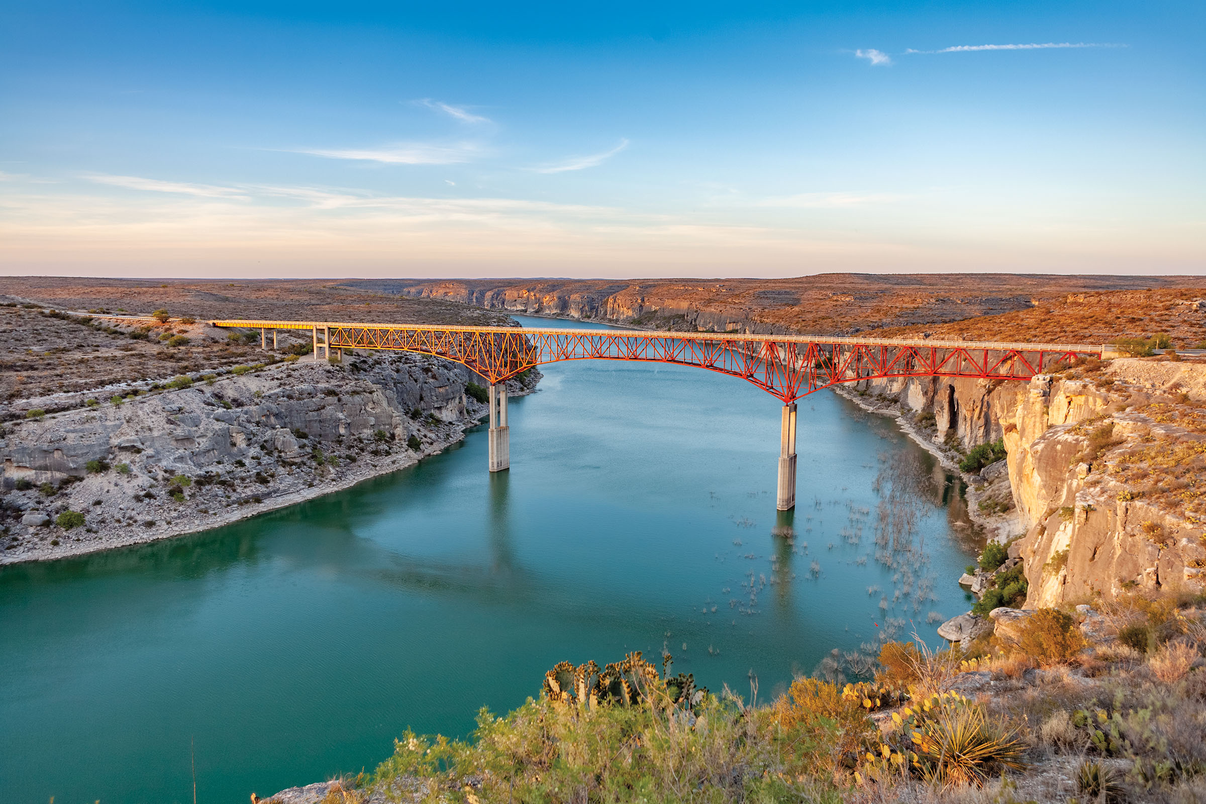 scenic bridge over river