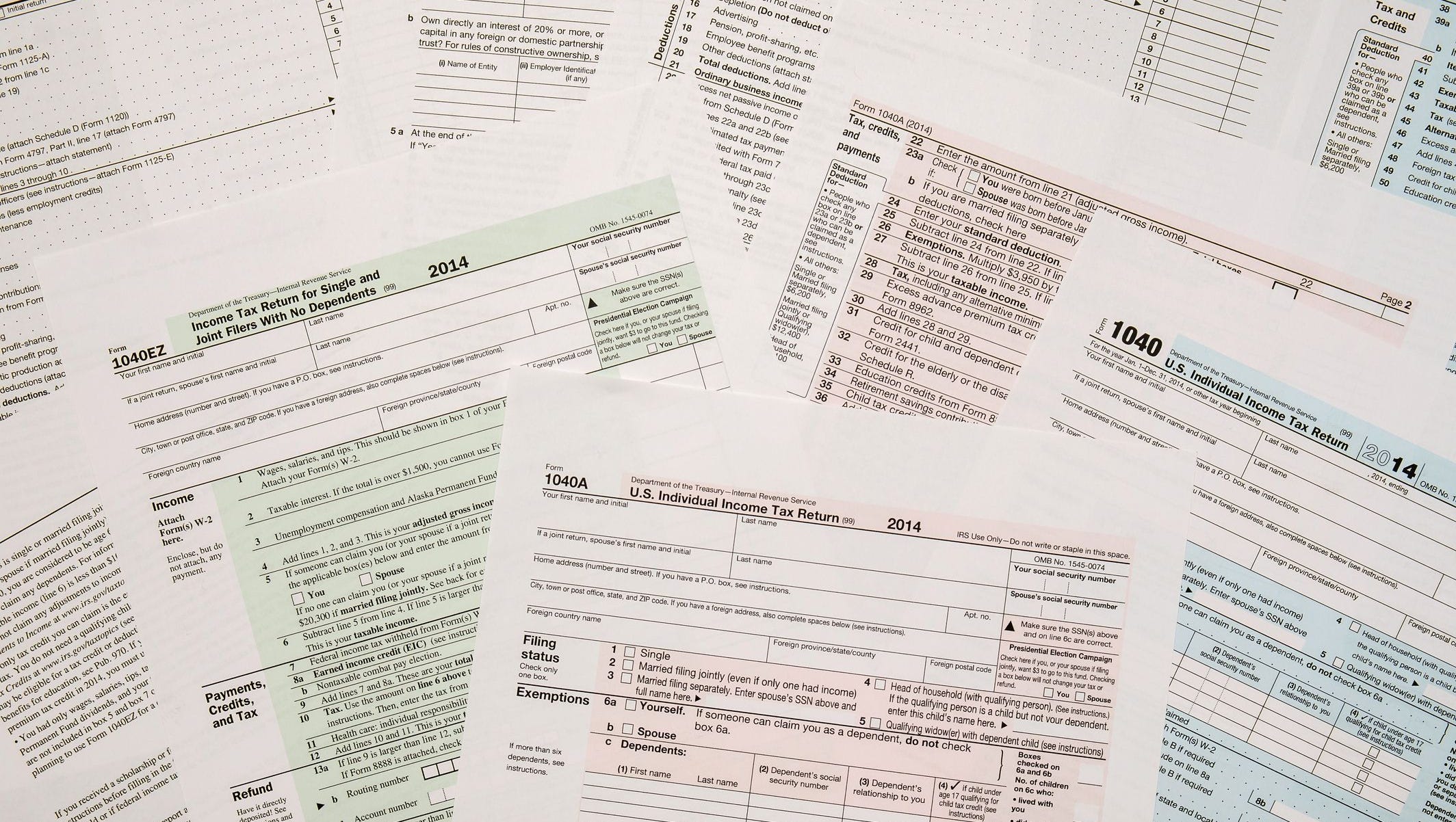 tax form paper documents