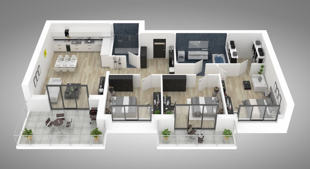 architectural building plan with tools