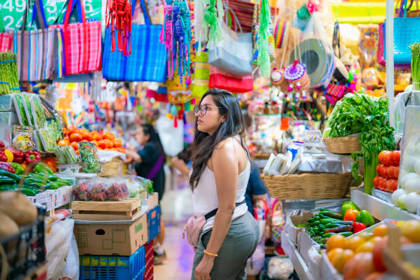 colorful vegetable market stall