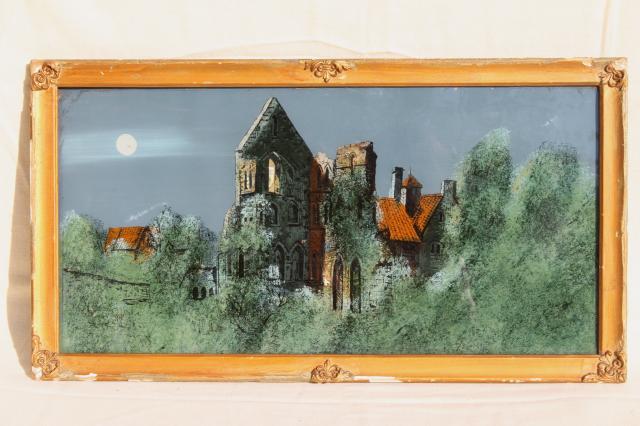 old manor moonlit village