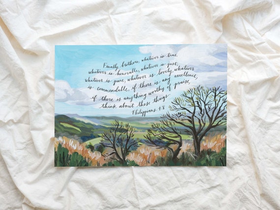 poetic landscape, written verses on paper