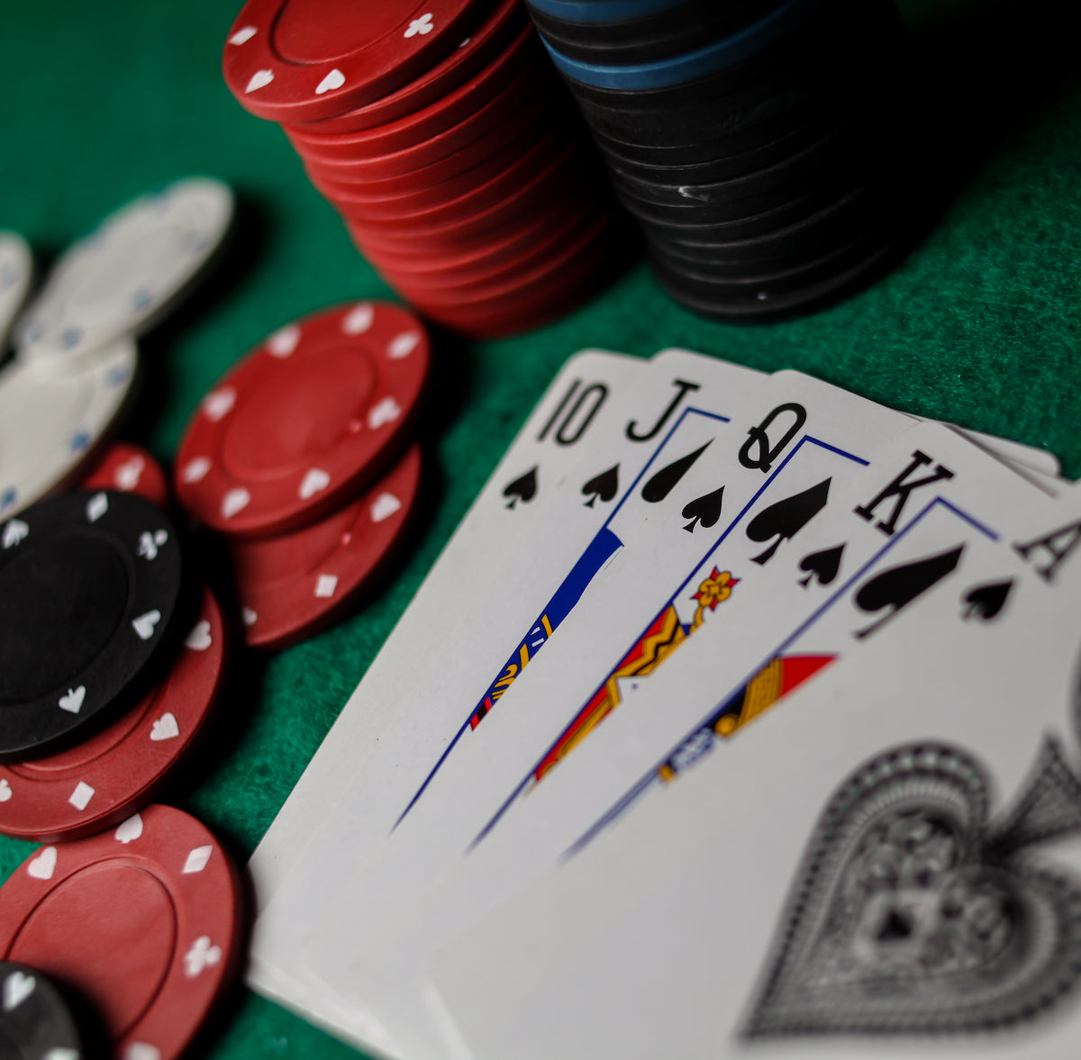 poker table cards and deck