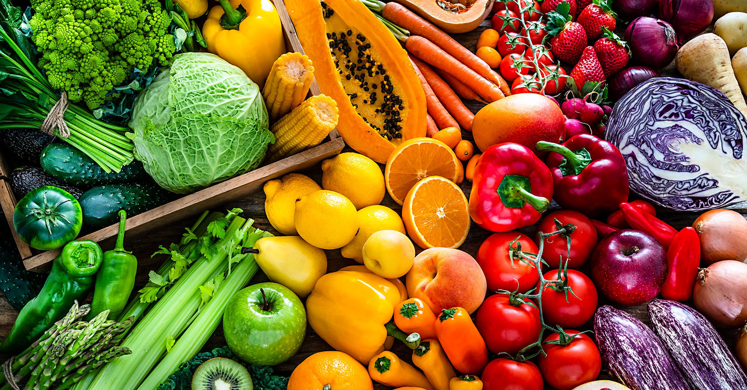 colorful plants and fruits