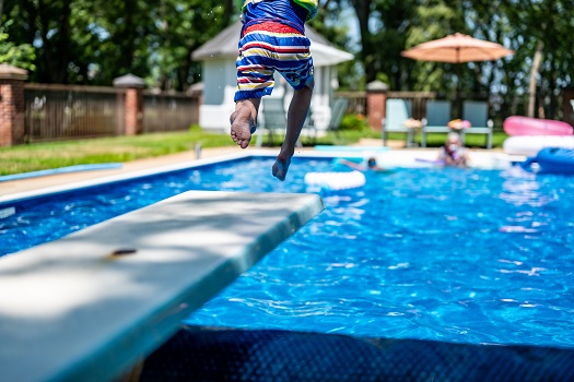 swimming pool dive action