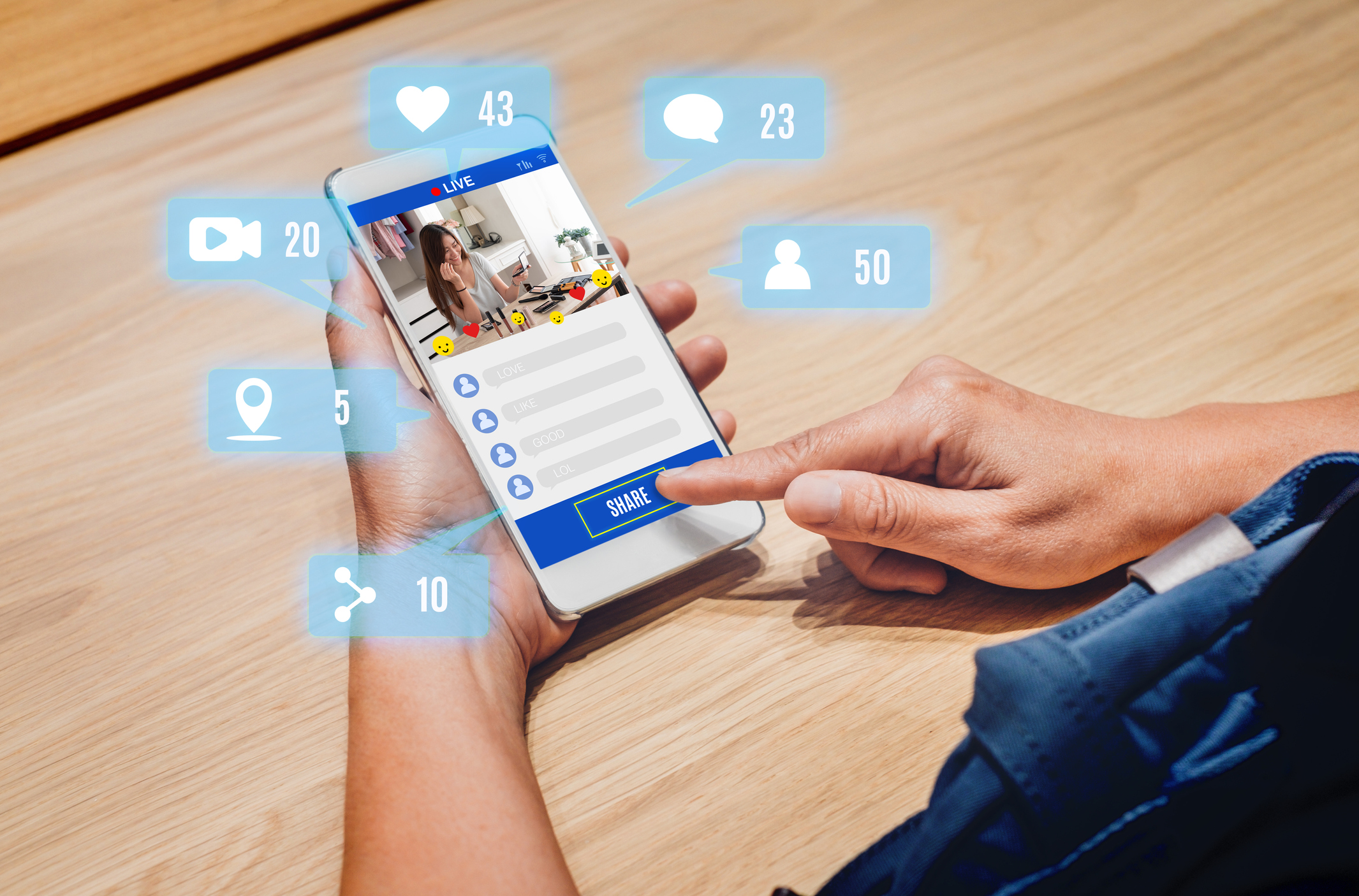 school campus social media interaction
