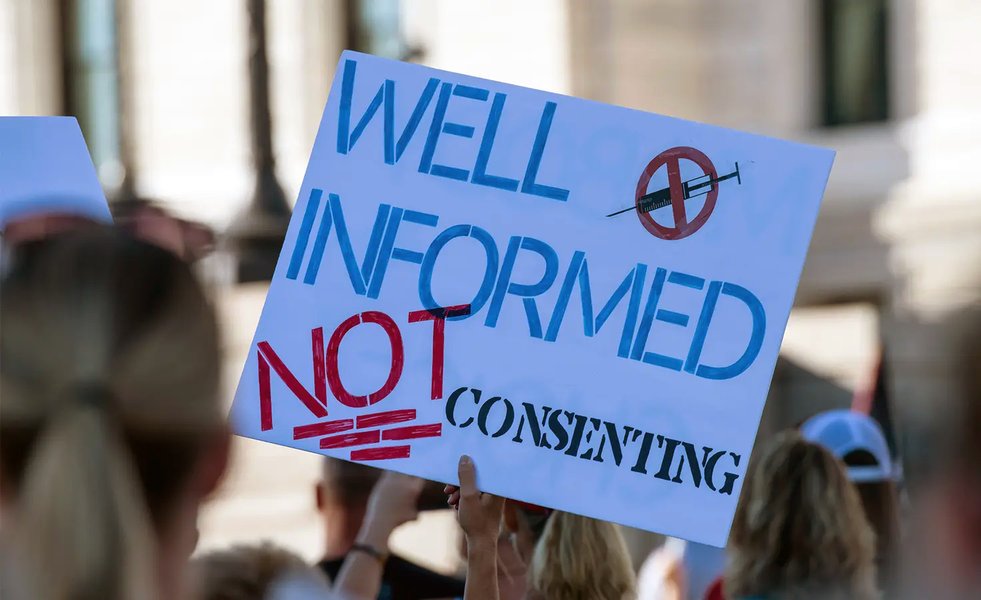 Graphic illustrating vaccine misinformation concepts