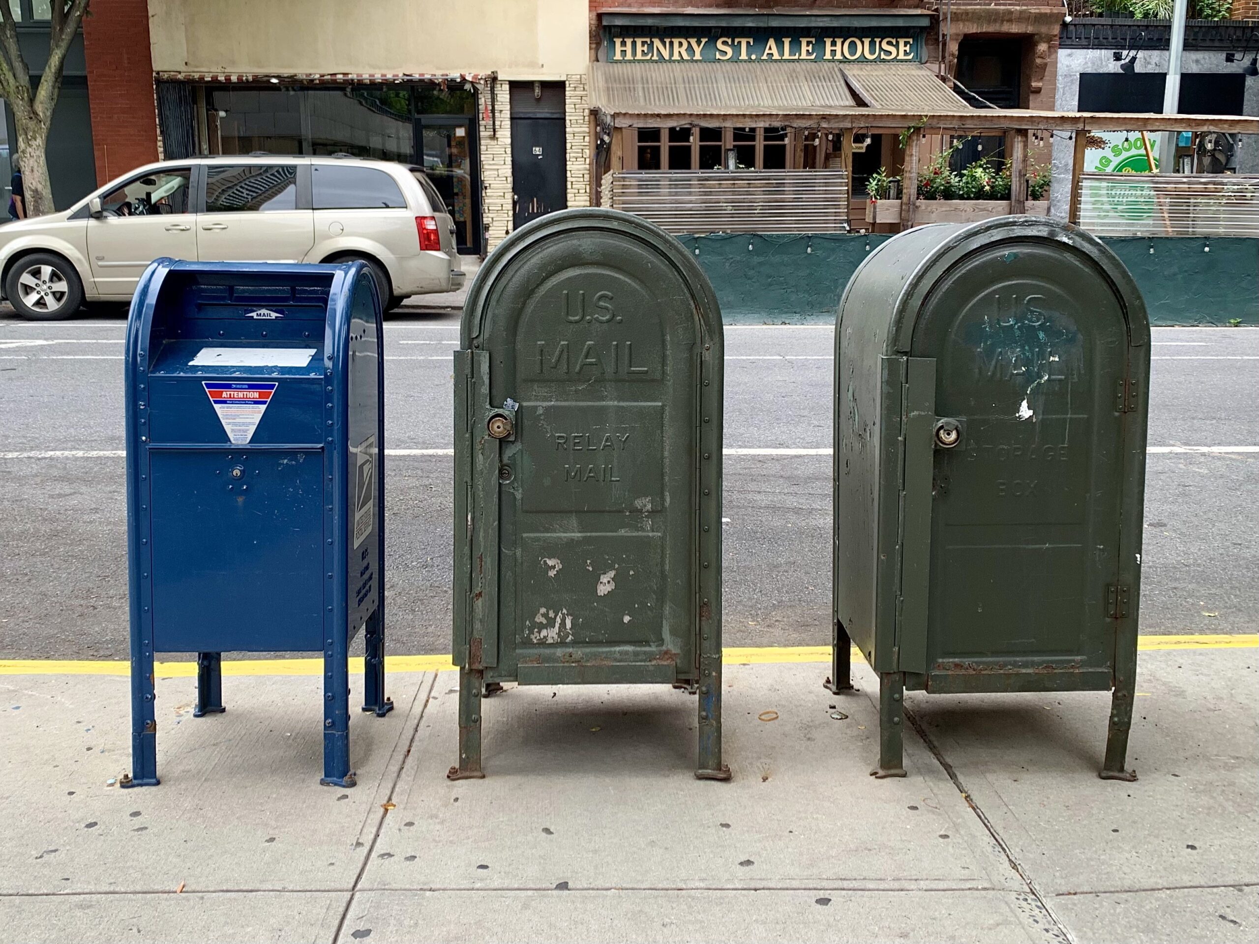 post office building street mailbox