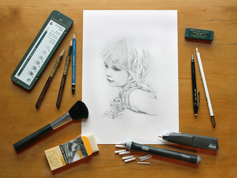 pencil art sketching materials