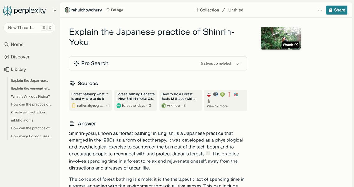 Exemple de réponse Perplexity AI avec sources citées