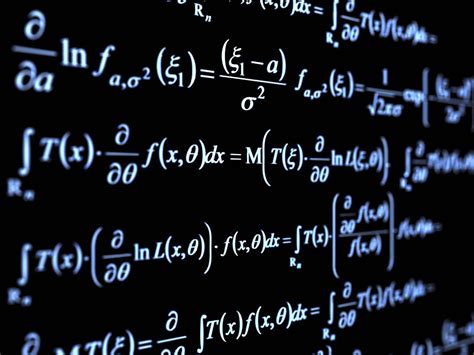 mathematical equations on blackboard