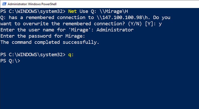 powerShell administrator session