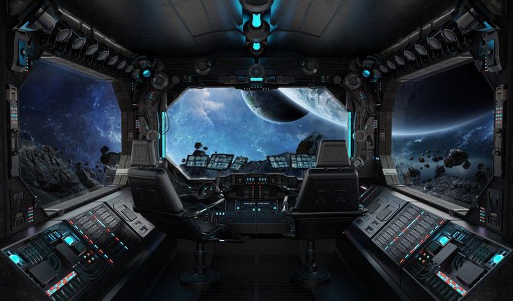 space ship cockpit vista