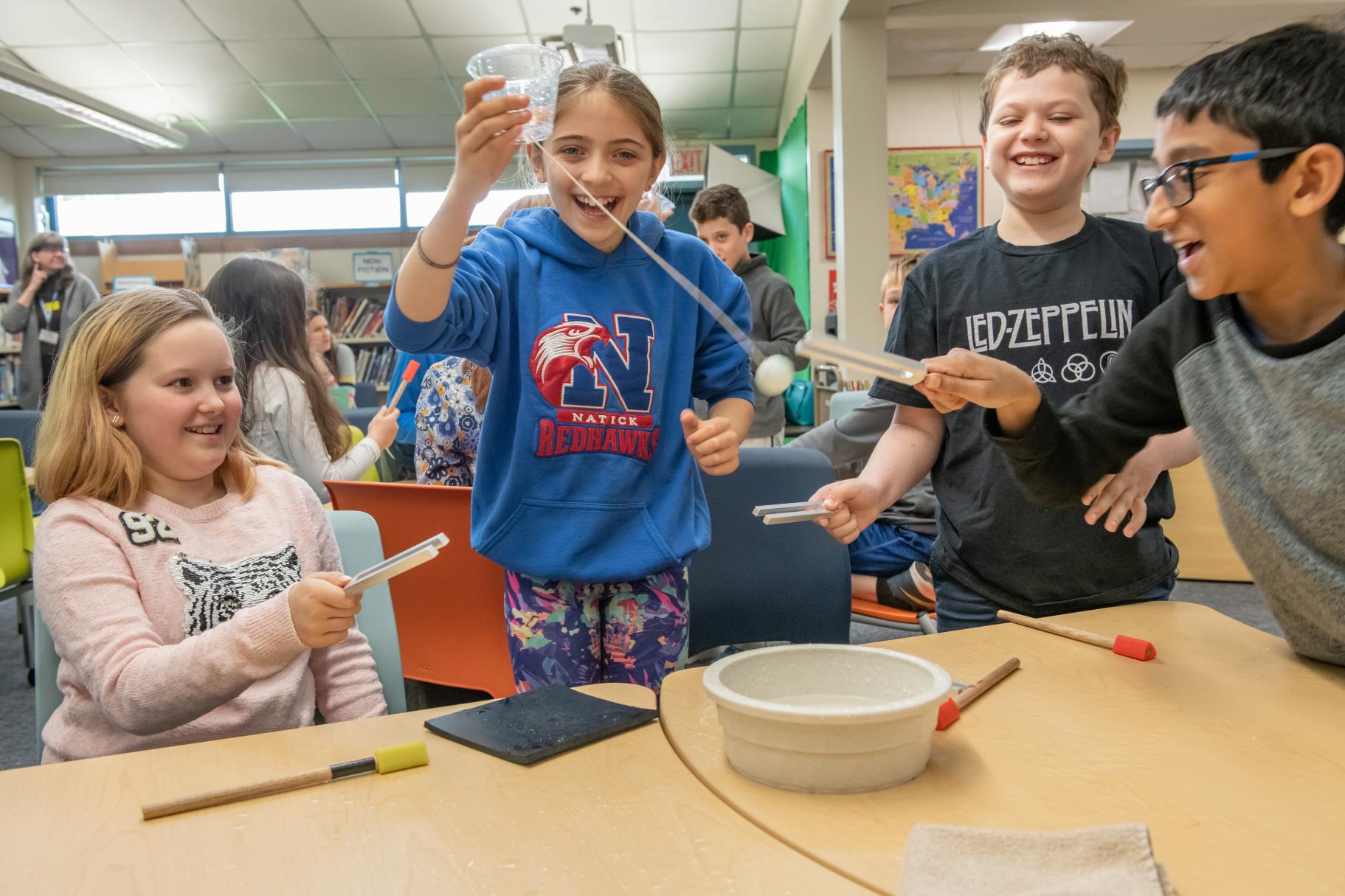 students learning in classroom and hands on workshop
