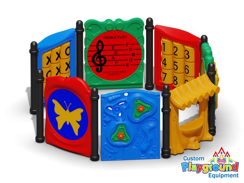 colorful toys and playground equipment