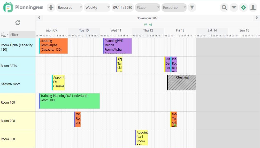 meeting rooms calendar planning