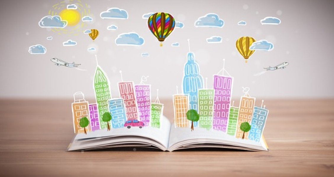 English grammar books and classroom scenery