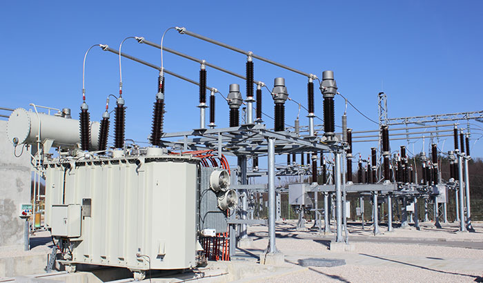 electrical power substation and transformers