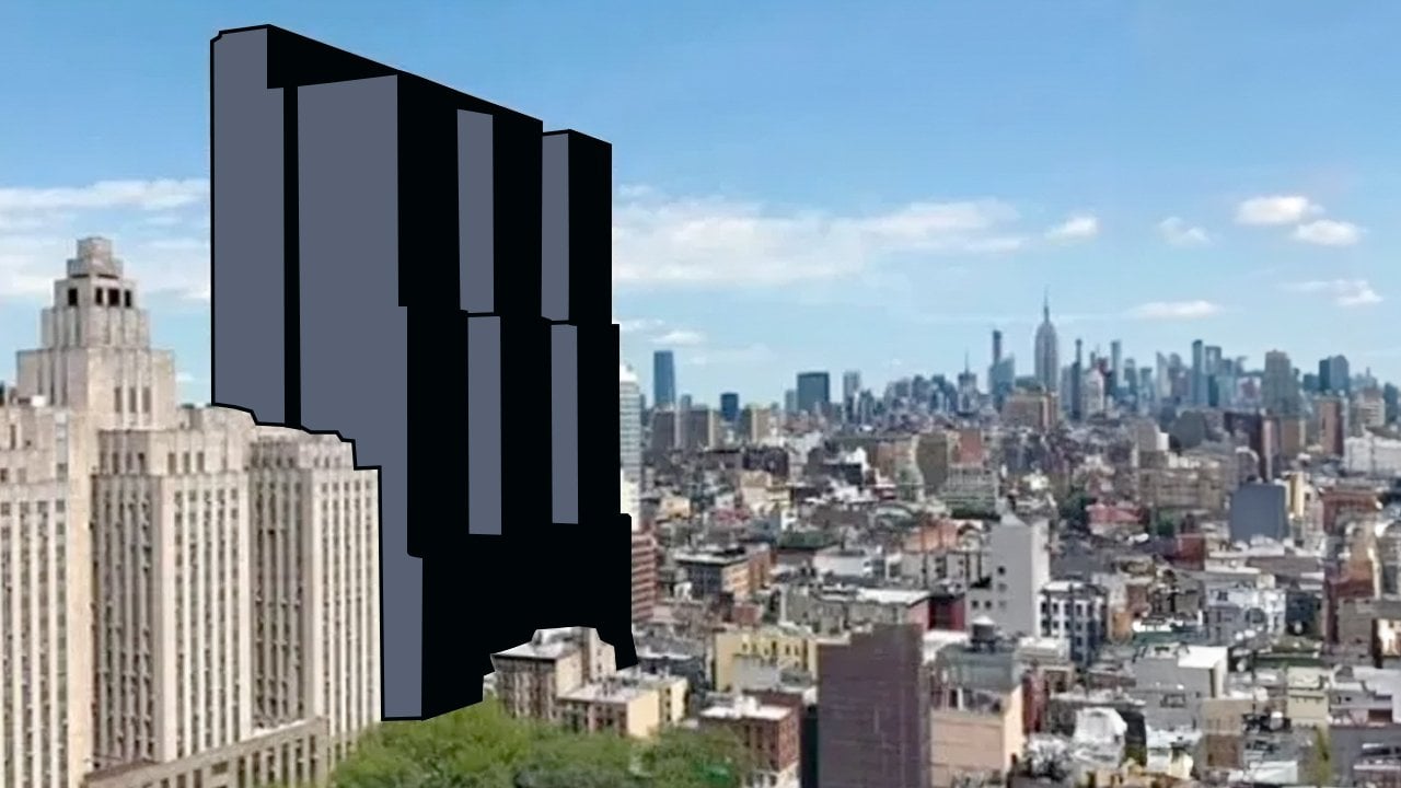 private prison buildings in a cityscape