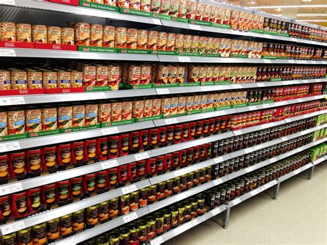 various products on a store shelf